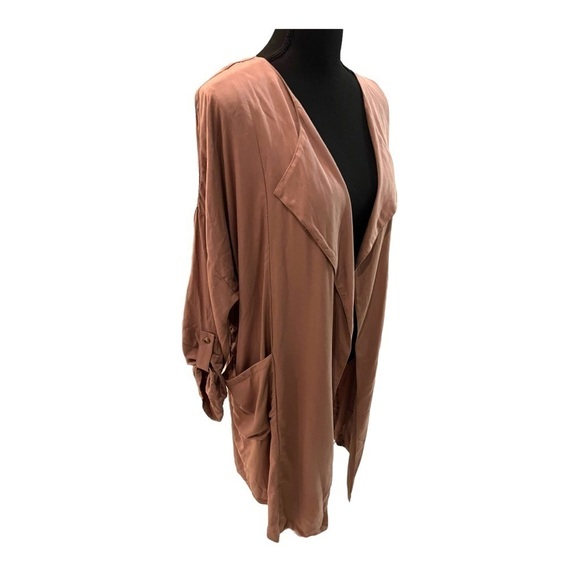 Spoon Jeans Taupe Duster Jacket Large - Picture 2 of 8